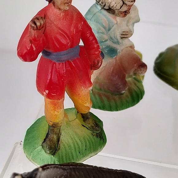 Vintage Shiny Brite Nativity Figure 12 Piece Plastic Hong Kong Mini Christmas 2" - Picture 2 of 12